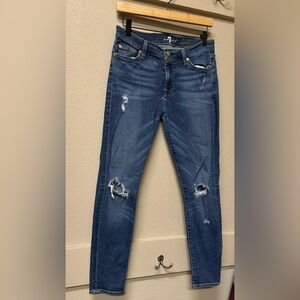 7 for all mankind the ankle skinny distress jean